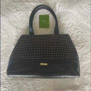 Kate Spade Purse Black with White Embroidered Dots